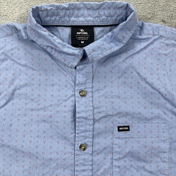 Rip Curl Shirt Mens Medium Blue All Over Print Button Up - Picture 3 of 12